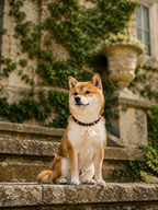 Pet wearing the KINLUME Nomad King handmade natural crystal collar