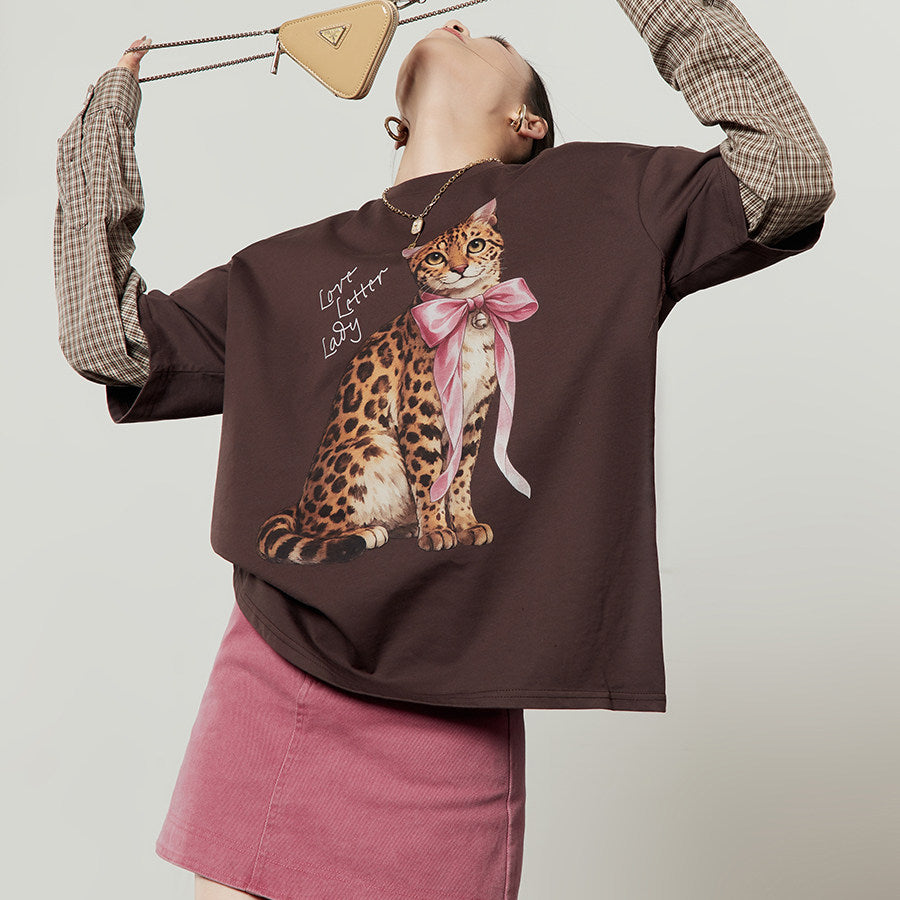 Leopard Cat Graphic Tee & Skirt — product image 1: SKU 属性图_01