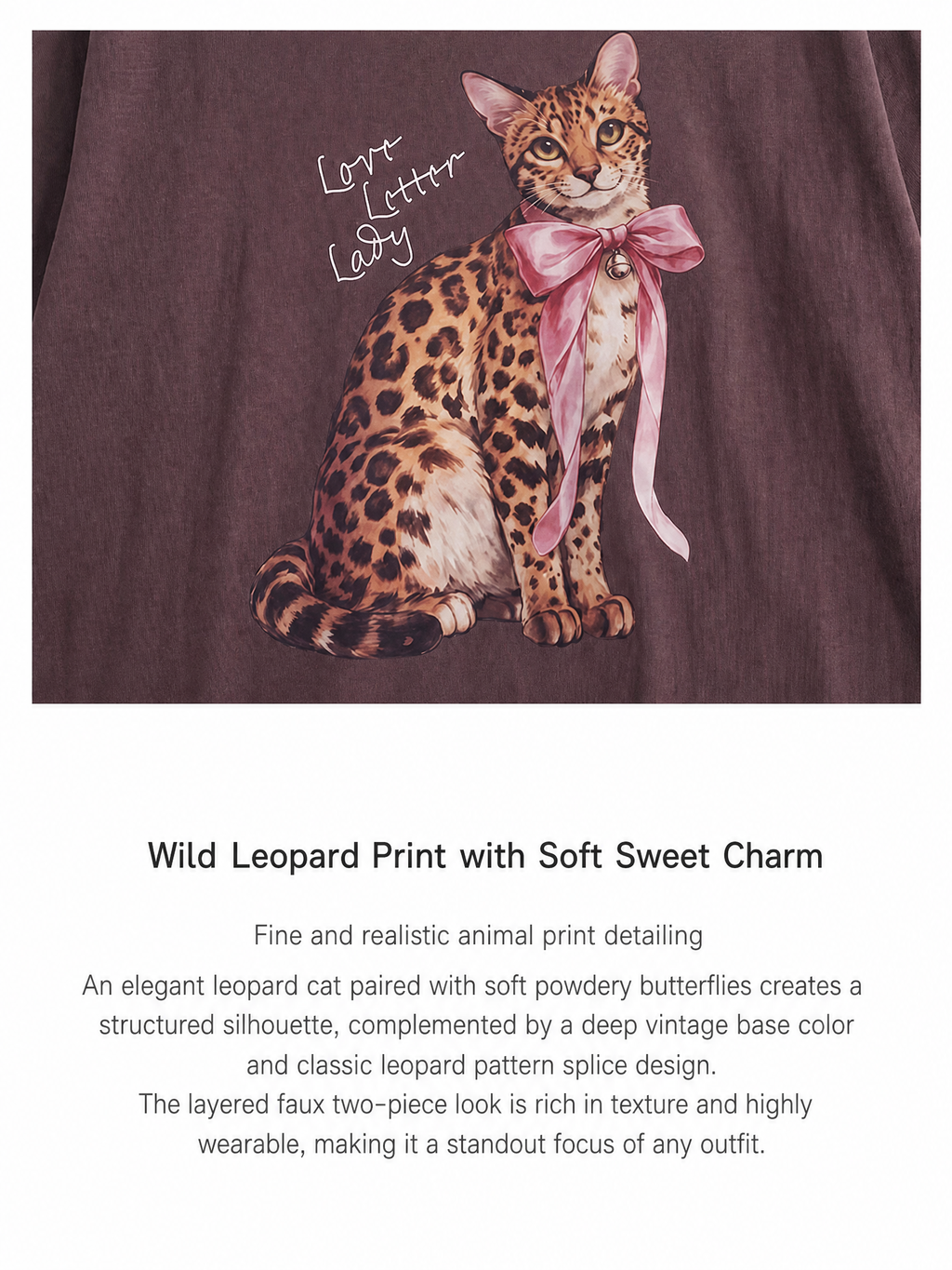 Leopard Cat Graphic Tee & Skirt — product image 3: A07