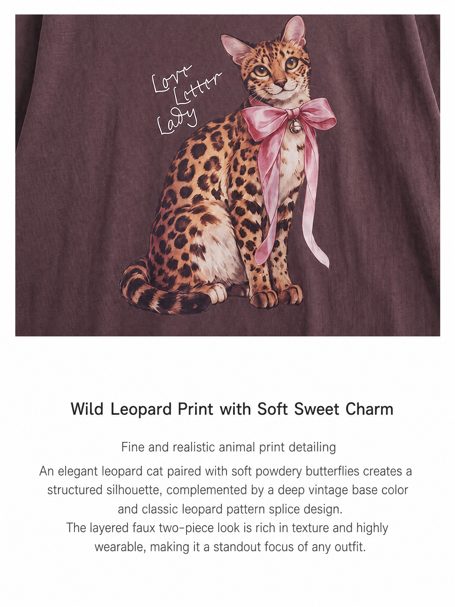 Leopard Cat Graphic Tee & Skirt — product image 3: A07