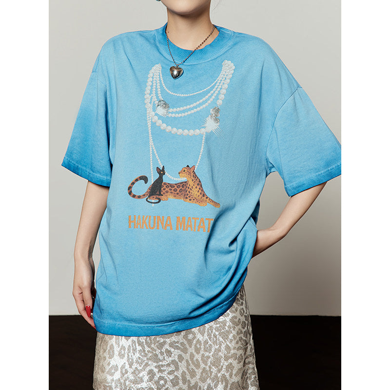 Pearl Leopard Blue Tee & Skirt — product image 3: SKU 属性图_03