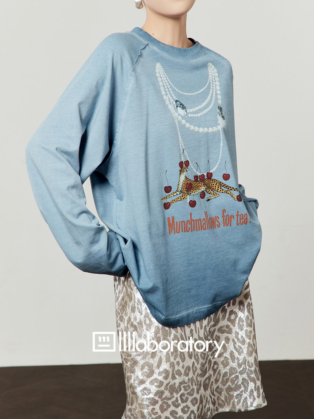 Pearl Leopard Blue Tee & Skirt — product image 7: 主图_05