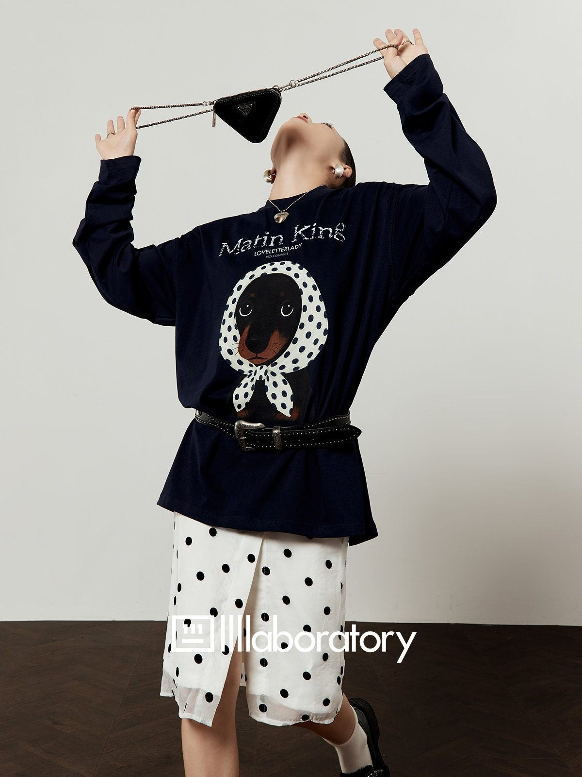 French Morning Navy Tee & Skirt — product image 1: 主图_01
