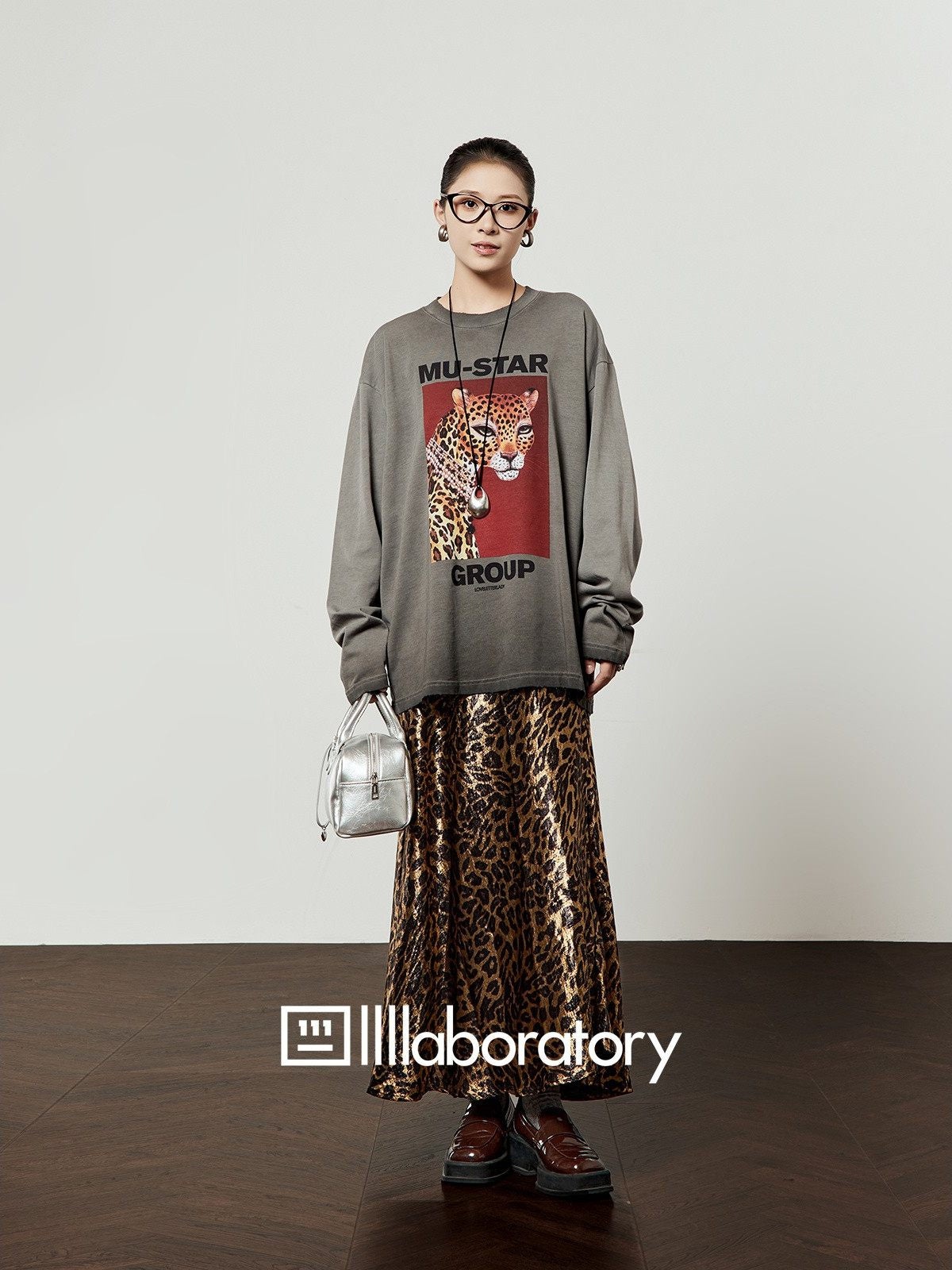 Gold Leopard A-Line Midi Skirt — product image 3: 主图_04