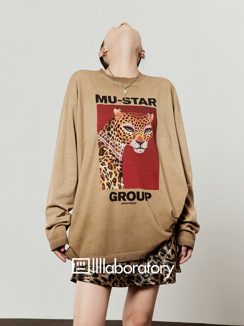 Diamond Leopard Heart Long-Sleeve Tee — product image 1: SKU 属性图_01
