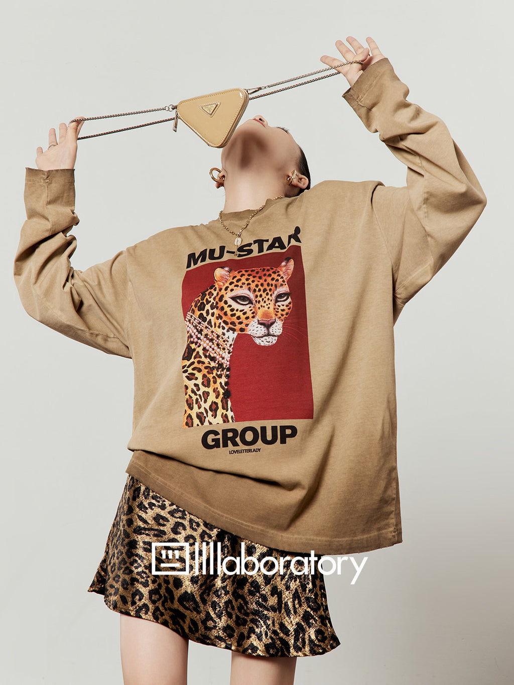 Diamond Leopard Heart Long-Sleeve Tee — product image 4: 主图_02