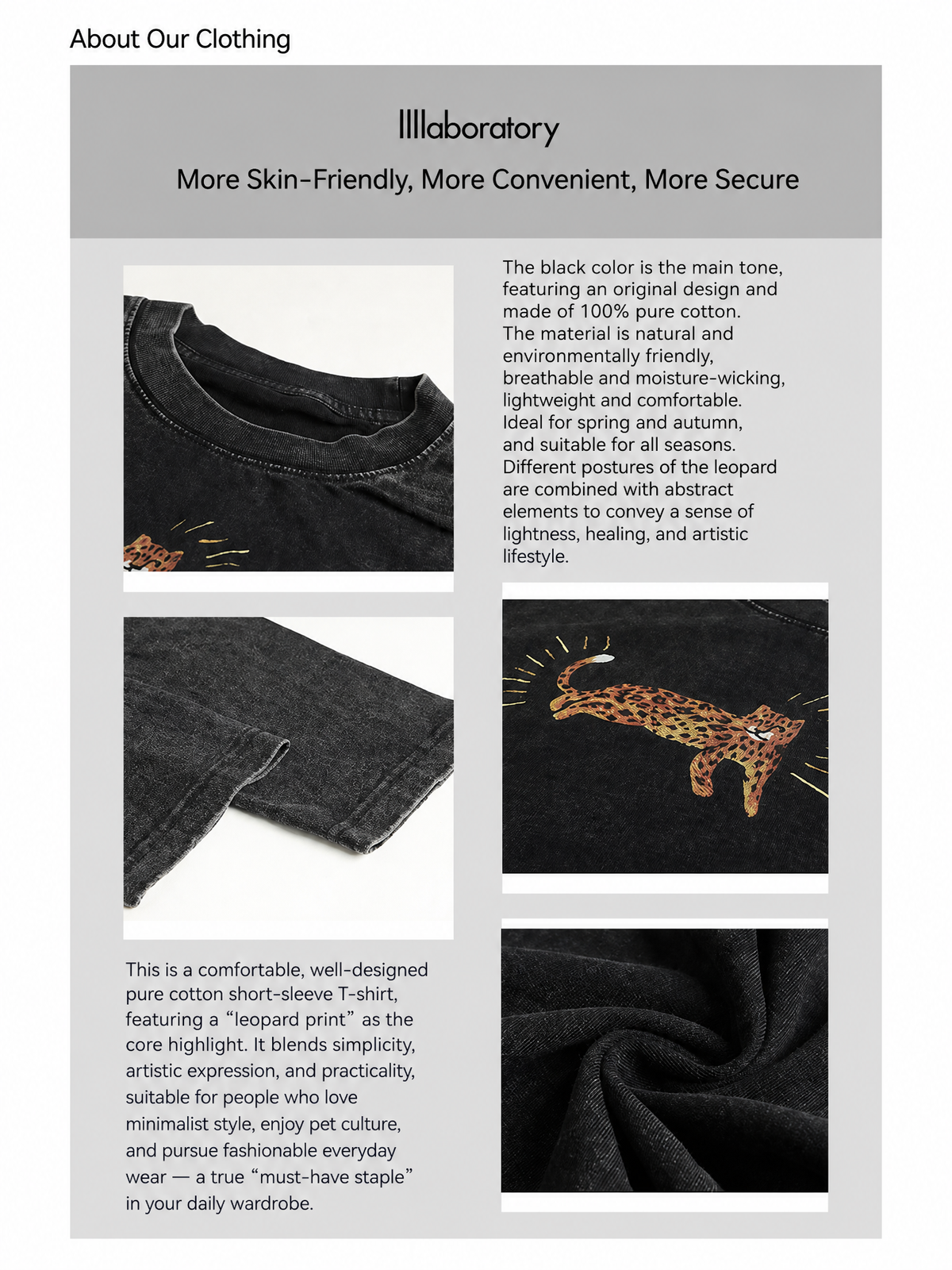 Leopard Garden Black Tee & Skirt — product image 3: A07