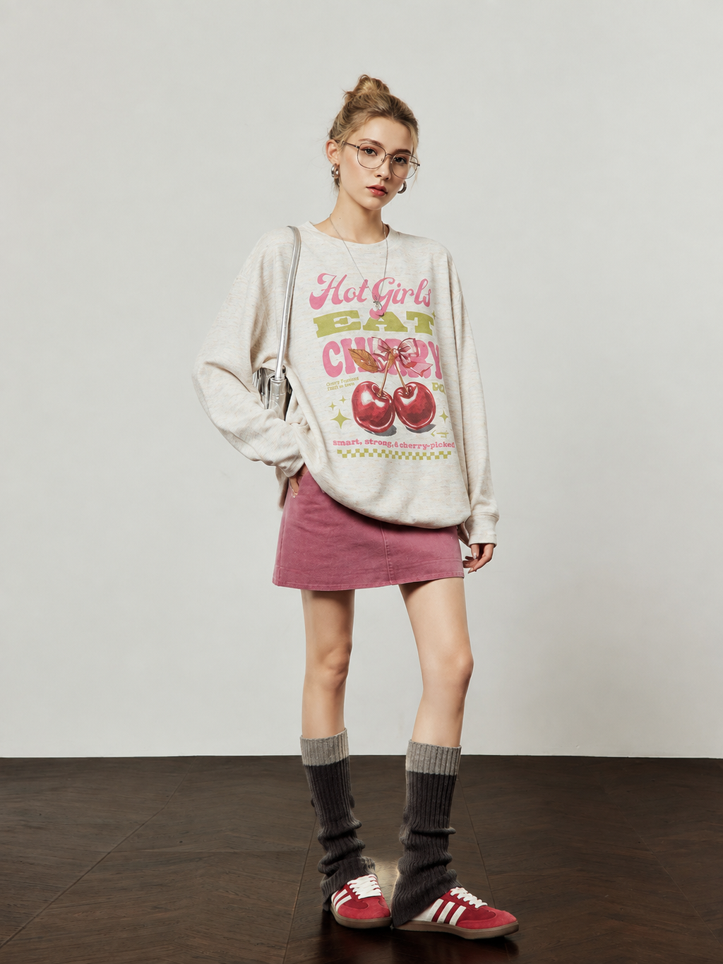 Cherry Pictorial Pink Tee & Skirt — product image 4: A08