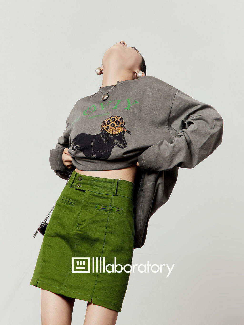 Hooded Pup Gray Tee & Skirt — product image 1: 主图_01