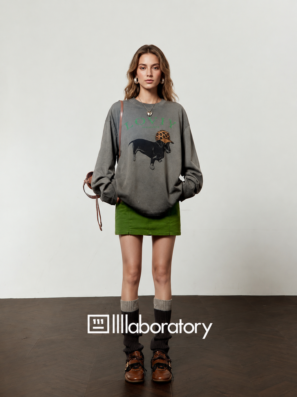 Hooded Pup Gray Tee & Skirt — product image 6: A02