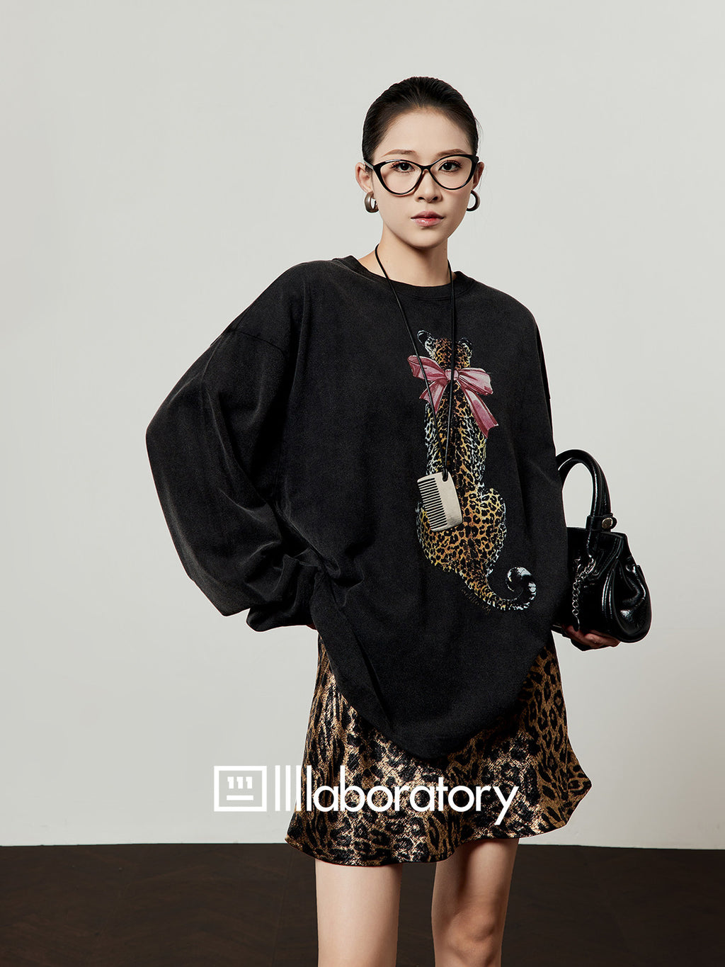 Leopard Butterfly Black Tee — product image 9: 描述图_06